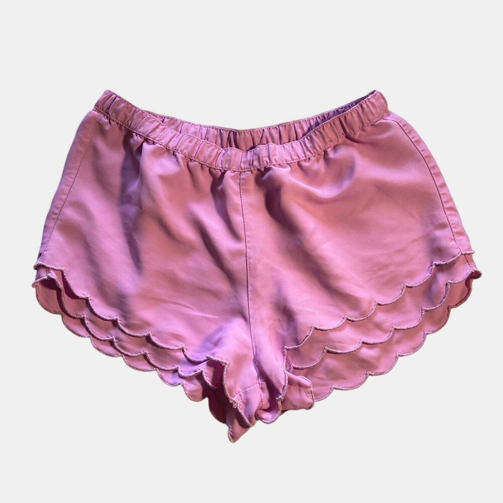 Abercrombie & Fitch Scallop Shorts Elastic Waist Pull-On Pink Lilac Women Size S